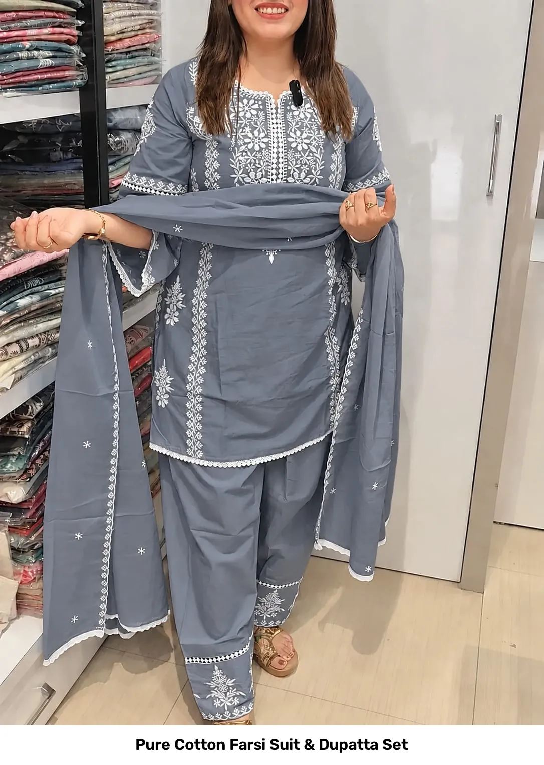 Pure Cotton Farsi Suit & Dupatta Set 9