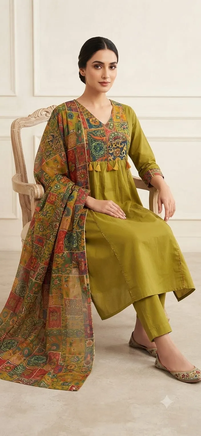 Pure Cotton Farsi Suit With Mulmul Dupatta