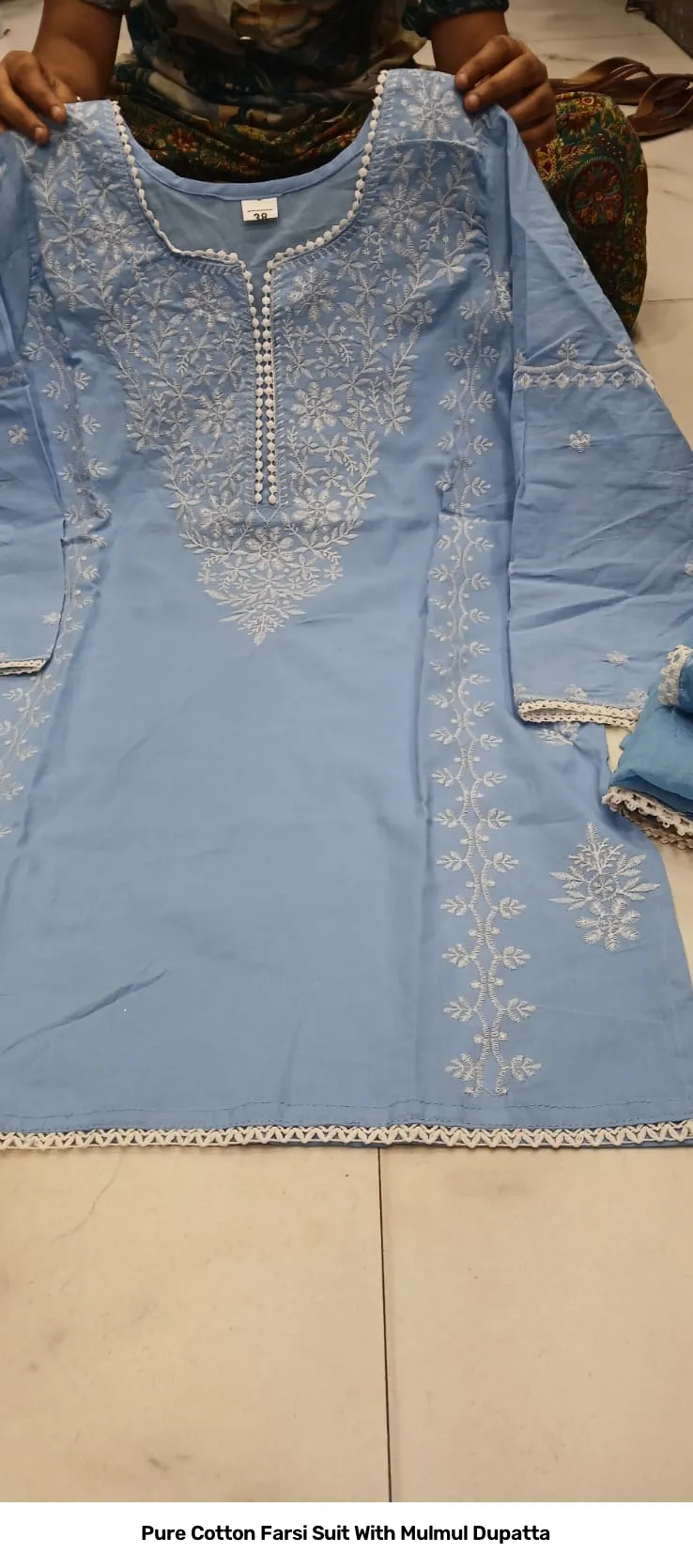 Pure Cotton Farsi Suit With Mulmul Dupatta 11