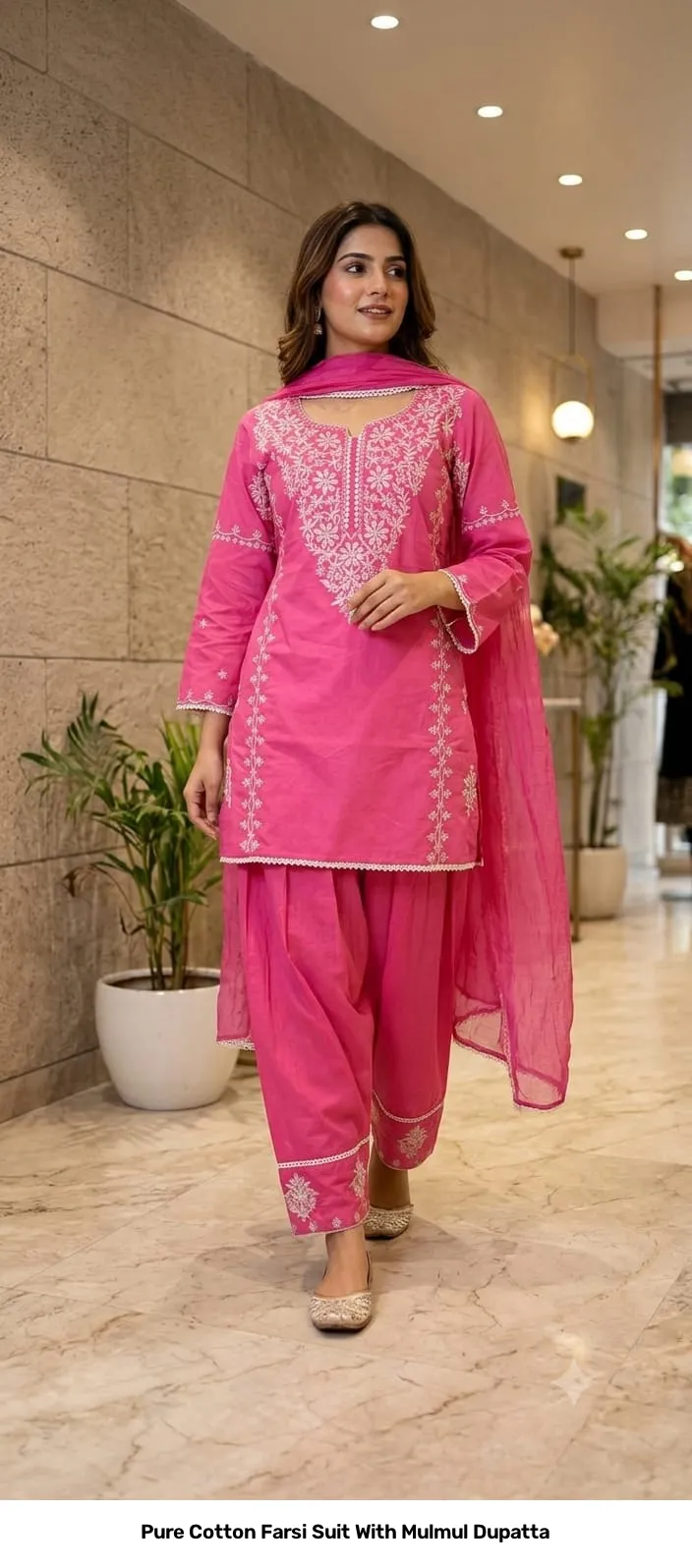 Pure Cotton Farsi Suit With Mulmul Dupatta 15
