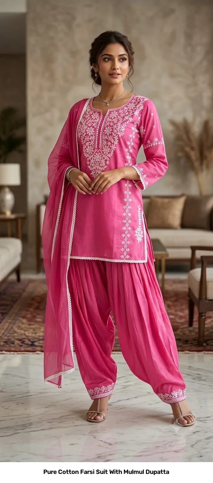 Pure Cotton Farsi Suit With Mulmul Dupatta 17