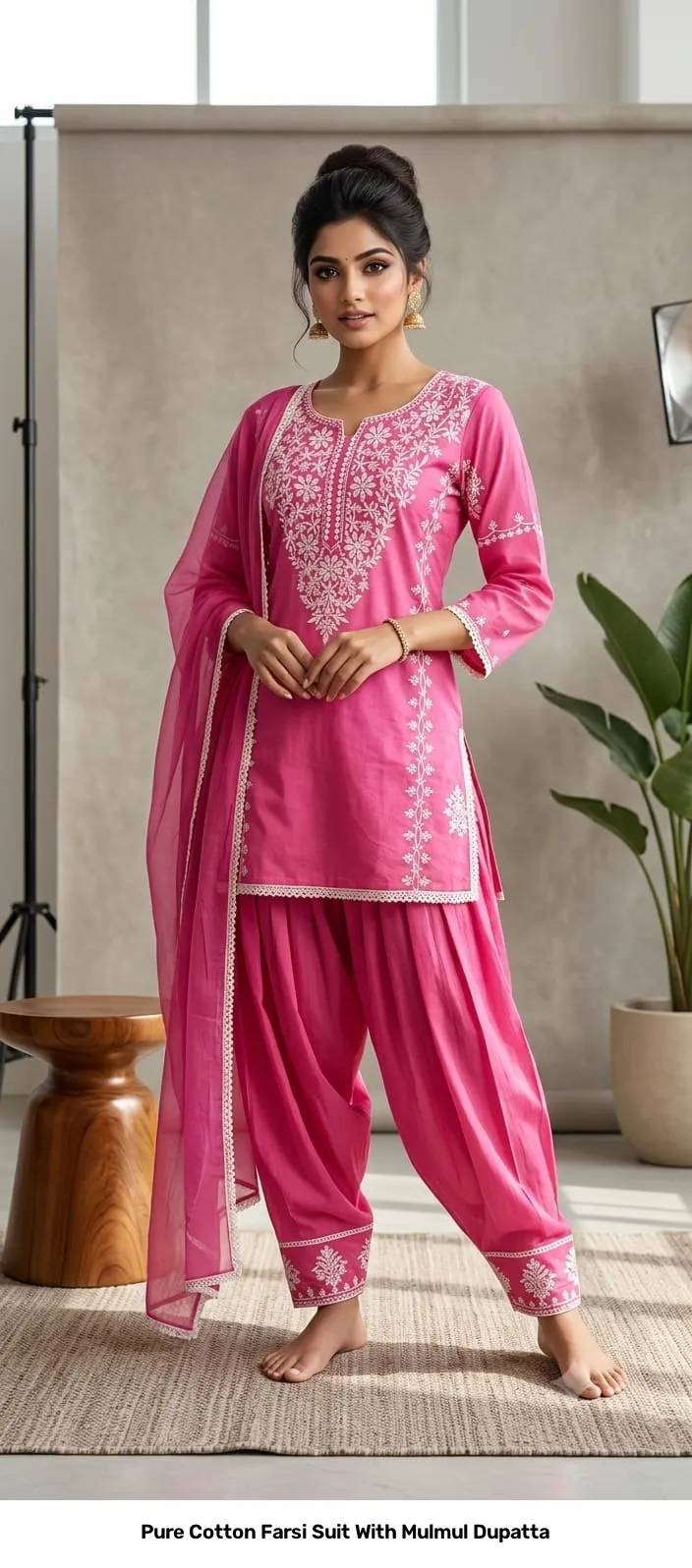 Pure Cotton Farsi Suit With Mulmul Dupatta 2