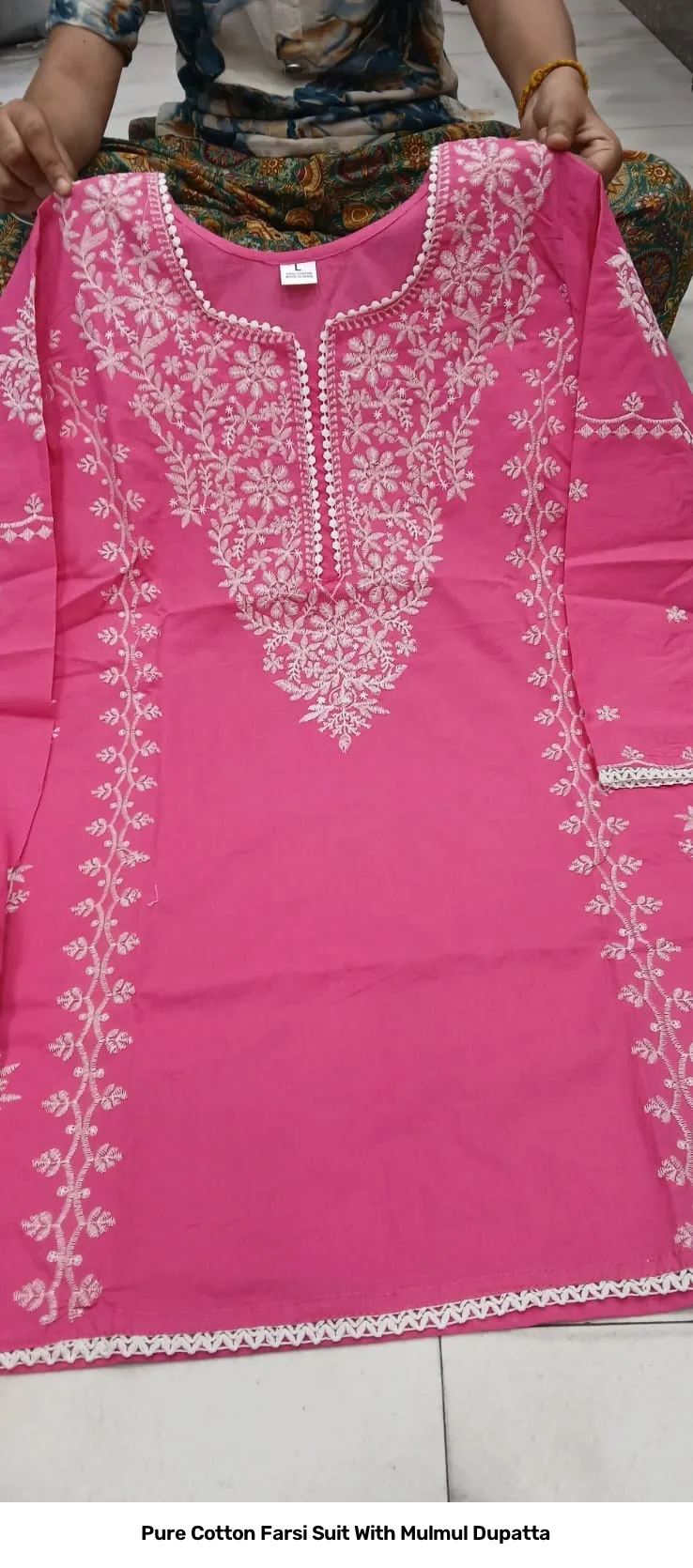 Pure Cotton Farsi Suit With Mulmul Dupatta 5