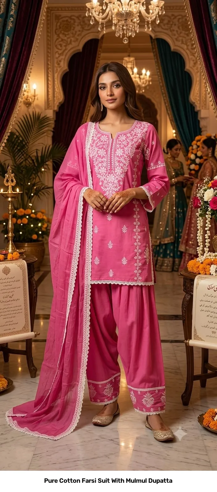 Pure Cotton Farsi Suit With Mulmul Dupatta 6
