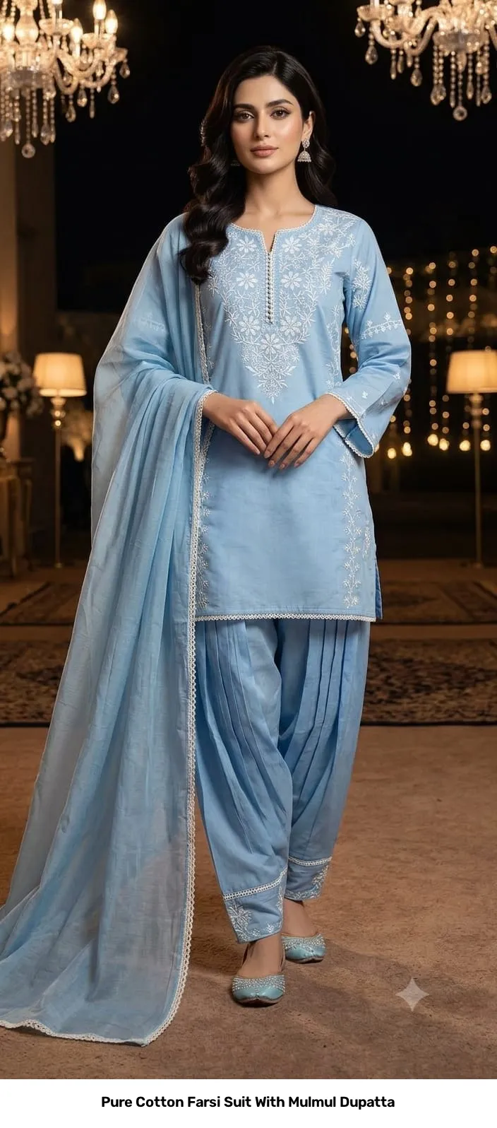 Pure Cotton Farsi Suit With Mulmul Dupatta 8