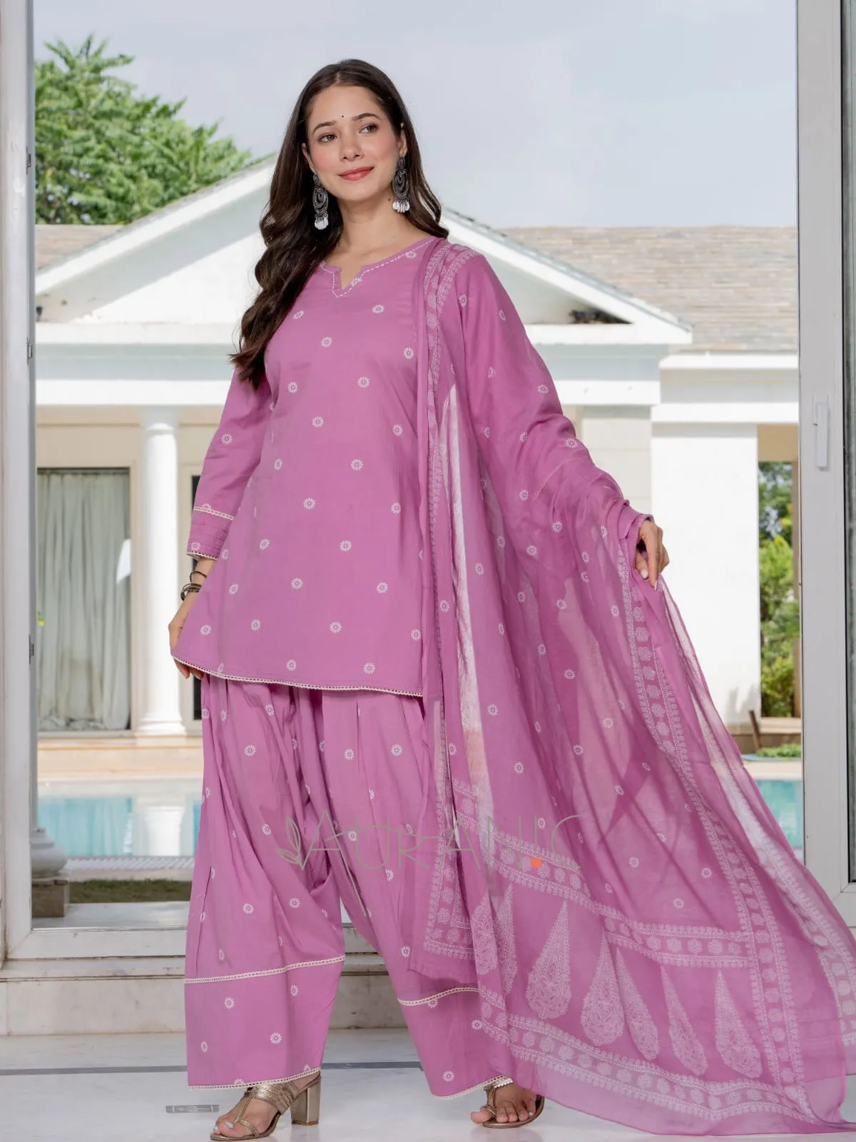 Pure Cotton Festive Kurti & Salwar Set