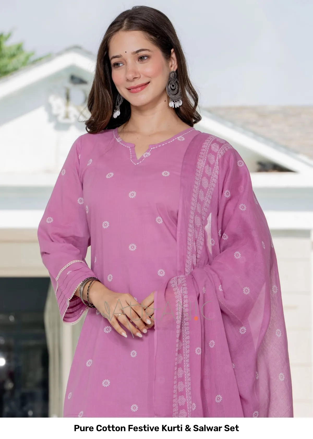 Pure Cotton Festive Kurti & Salwar Set 16