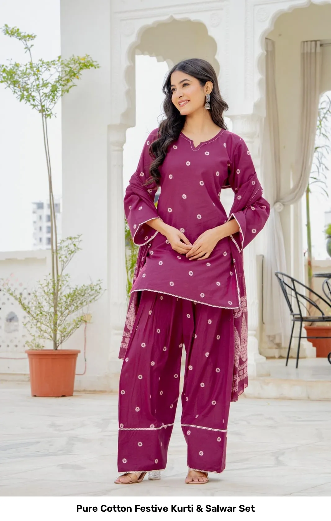 Pure Cotton Festive Kurti & Salwar Set 18