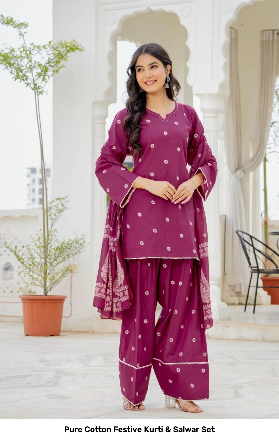 Pure Cotton Festive Kurti & Salwar Set 2