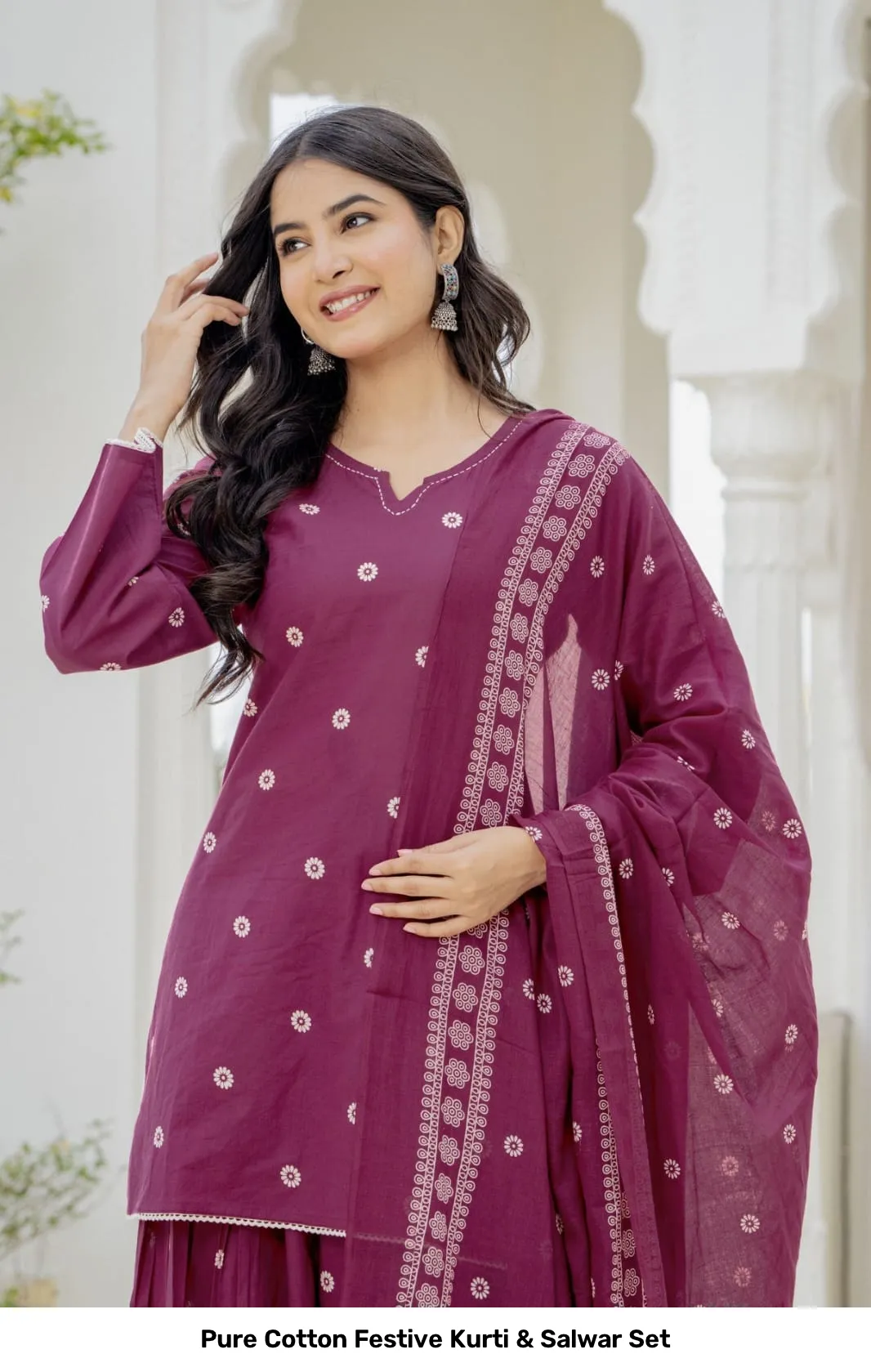 Pure Cotton Festive Kurti & Salwar Set 21