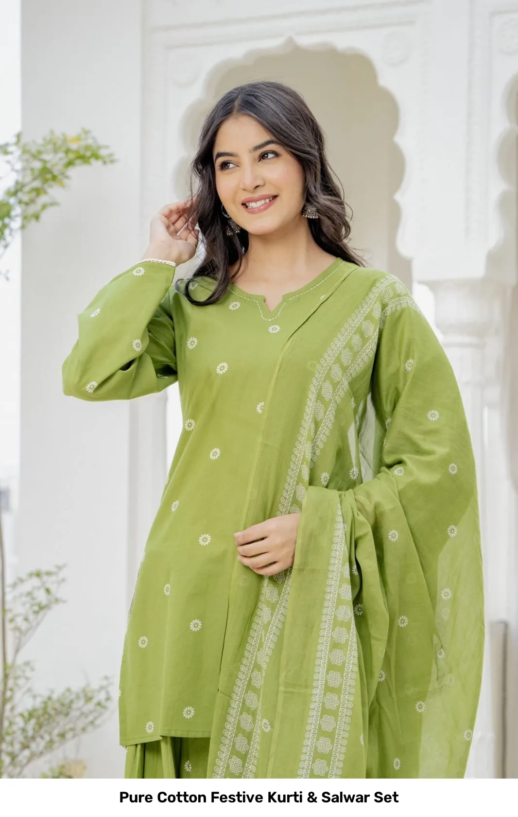 Pure Cotton Festive Kurti & Salwar Set 5