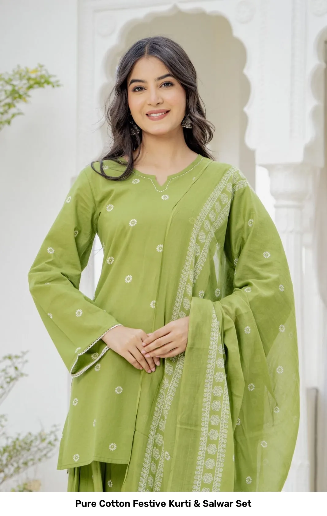 Pure Cotton Festive Kurti & Salwar Set 6