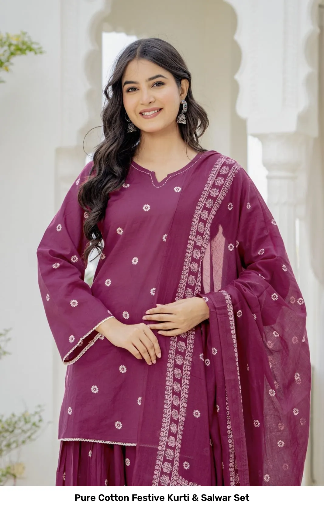 Pure Cotton Festive Kurti & Salwar Set 7