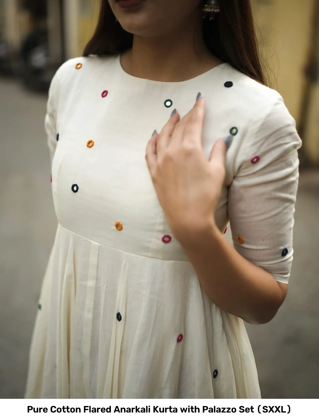 Pure Cotton Flared Anarkali Kurta with Palazzo Set (S–XXL) 6