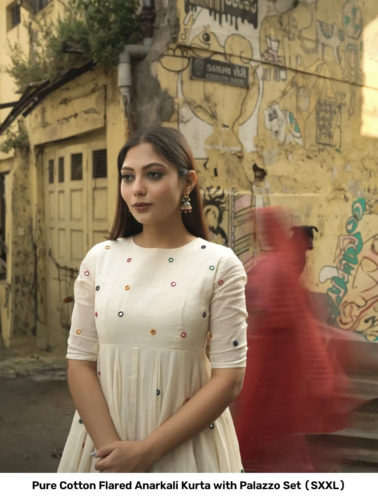 Pure Cotton Flared Anarkali Kurta with Palazzo Set (S–XXL) 7