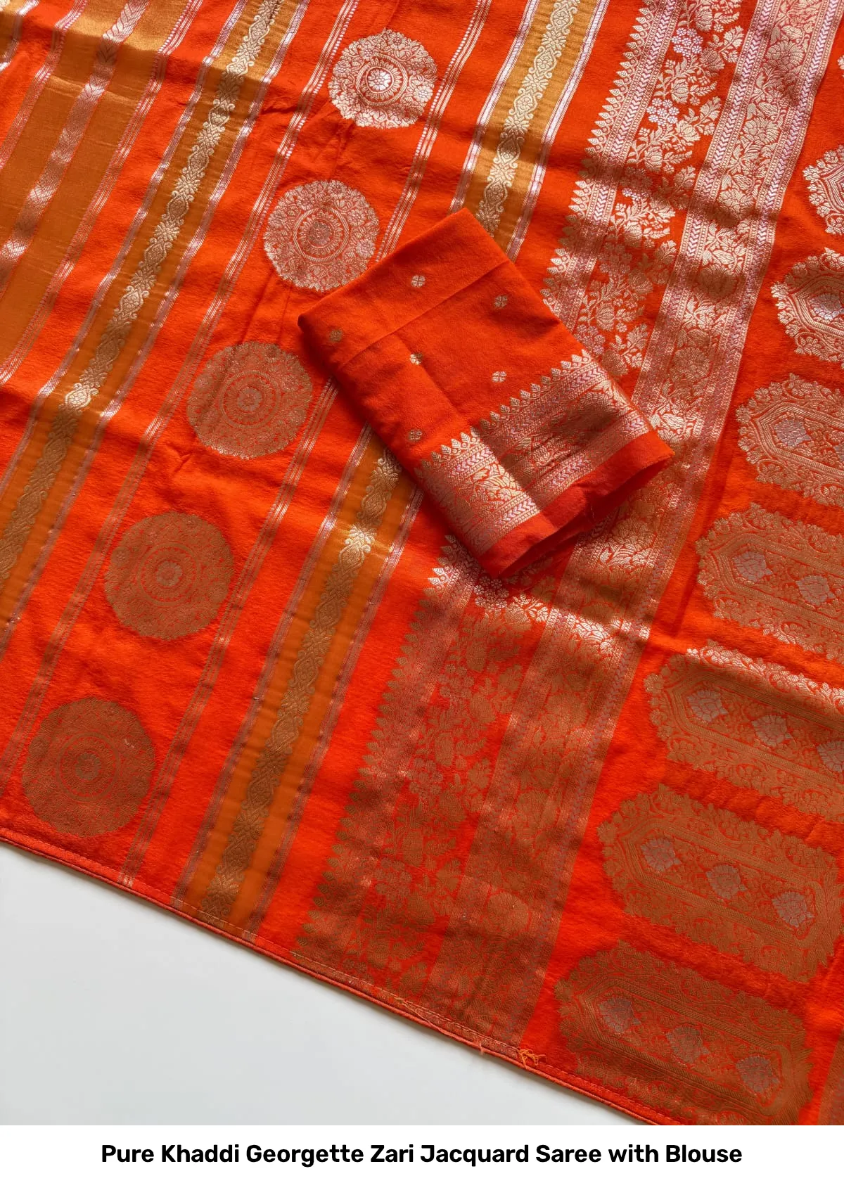 Pure Khaddi Georgette Zari Jacquard Saree with Blouse 13