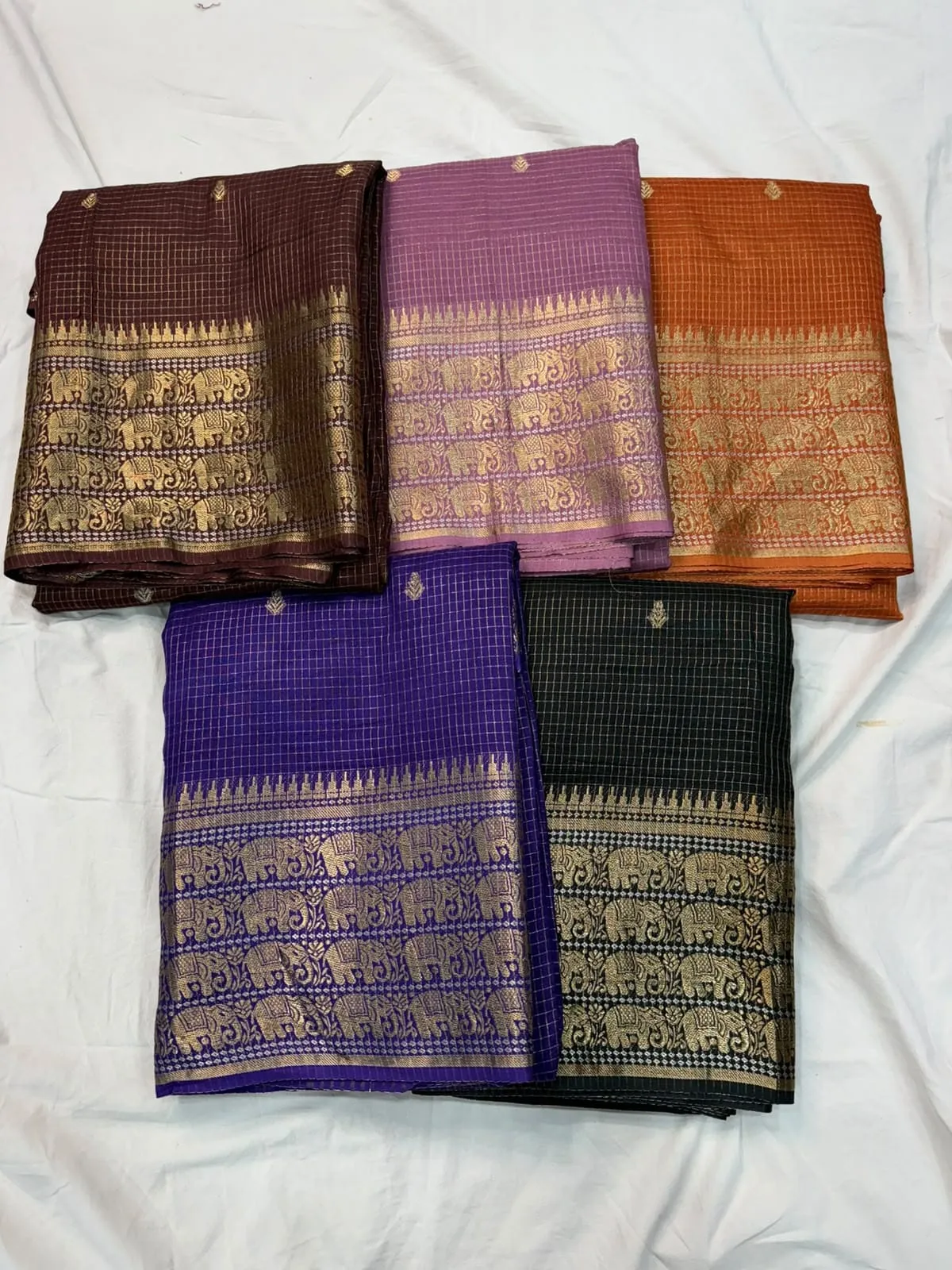 Pure Viscose Weaving Chex Saree with Blouse