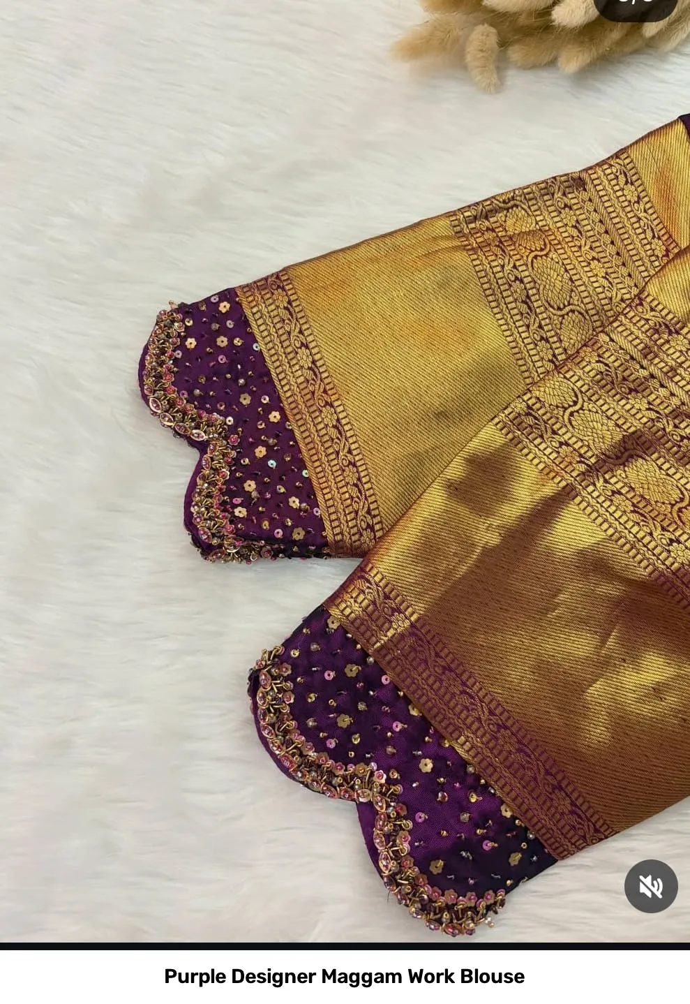 Purple Designer Maggam Work Blouse 3