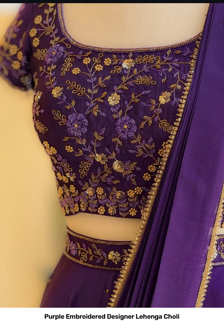 Purple Embroidered Designer Lehenga Choli 3