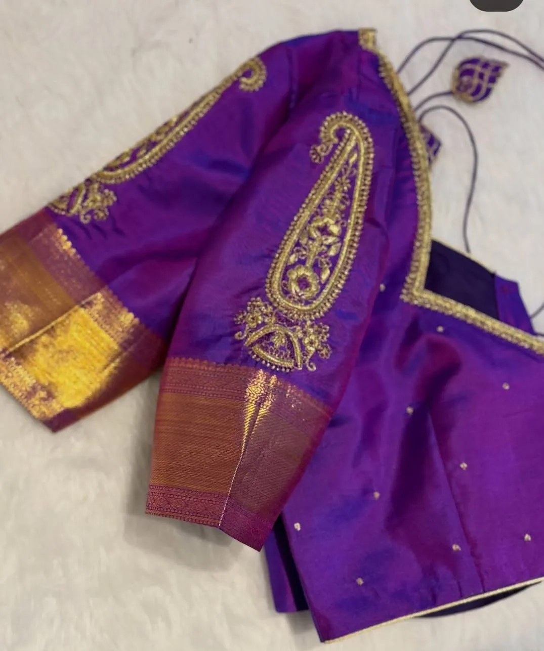 Purple Silk Blouse with Paisleys
