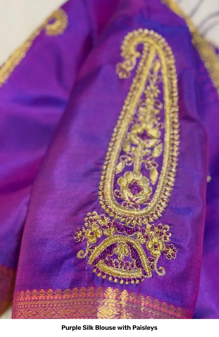 Purple Silk Blouse with Paisleys 2