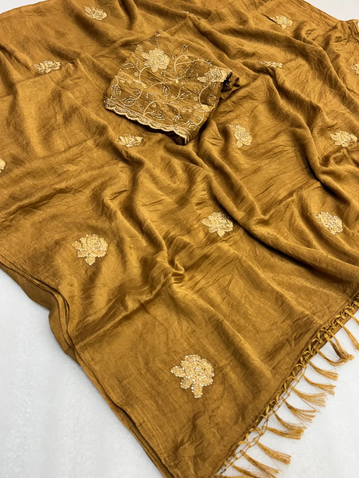 Rangoli Crush Silk Saree with Cutwork Blouse