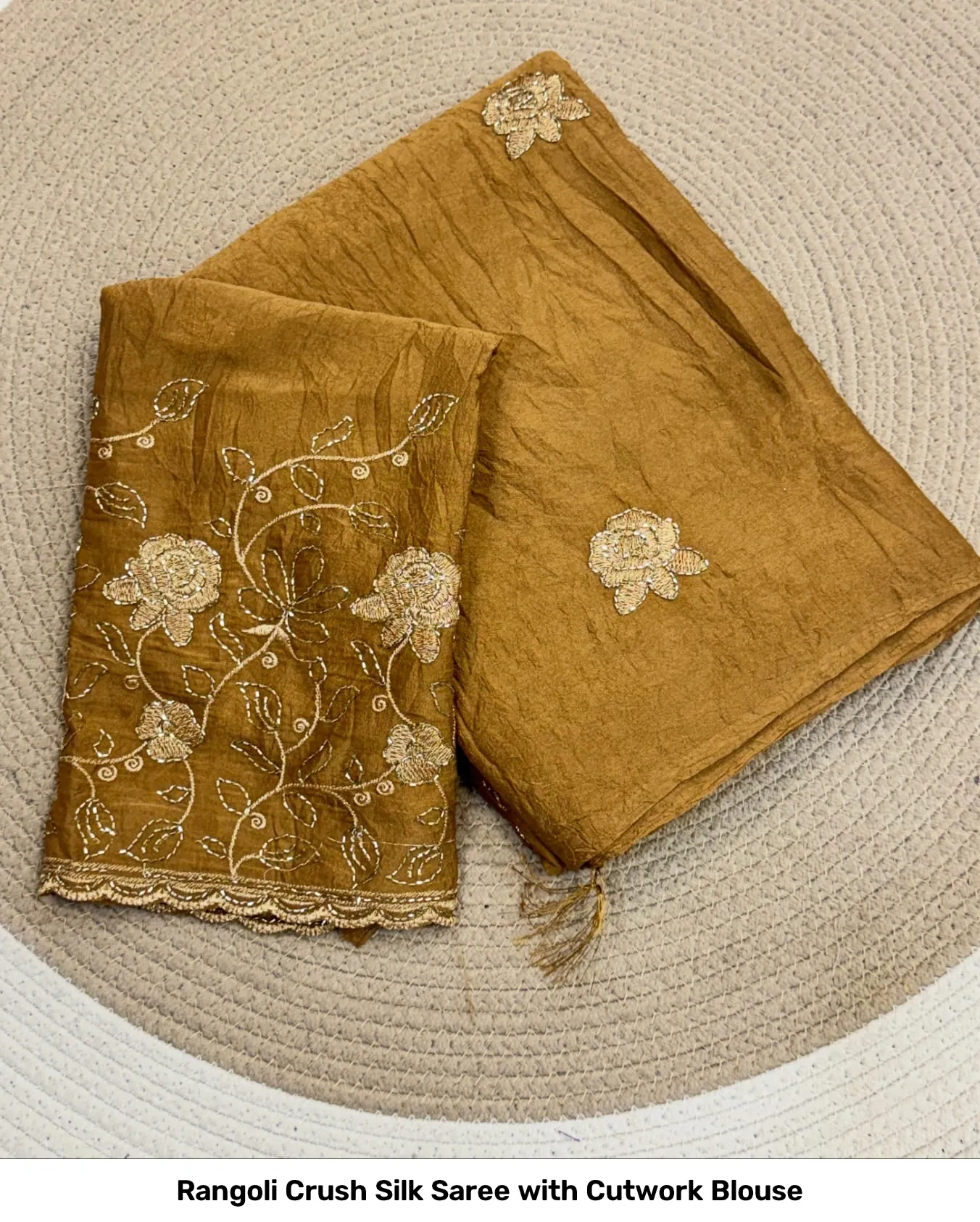 Rangoli Crush Silk Saree with Cutwork Blouse 4
