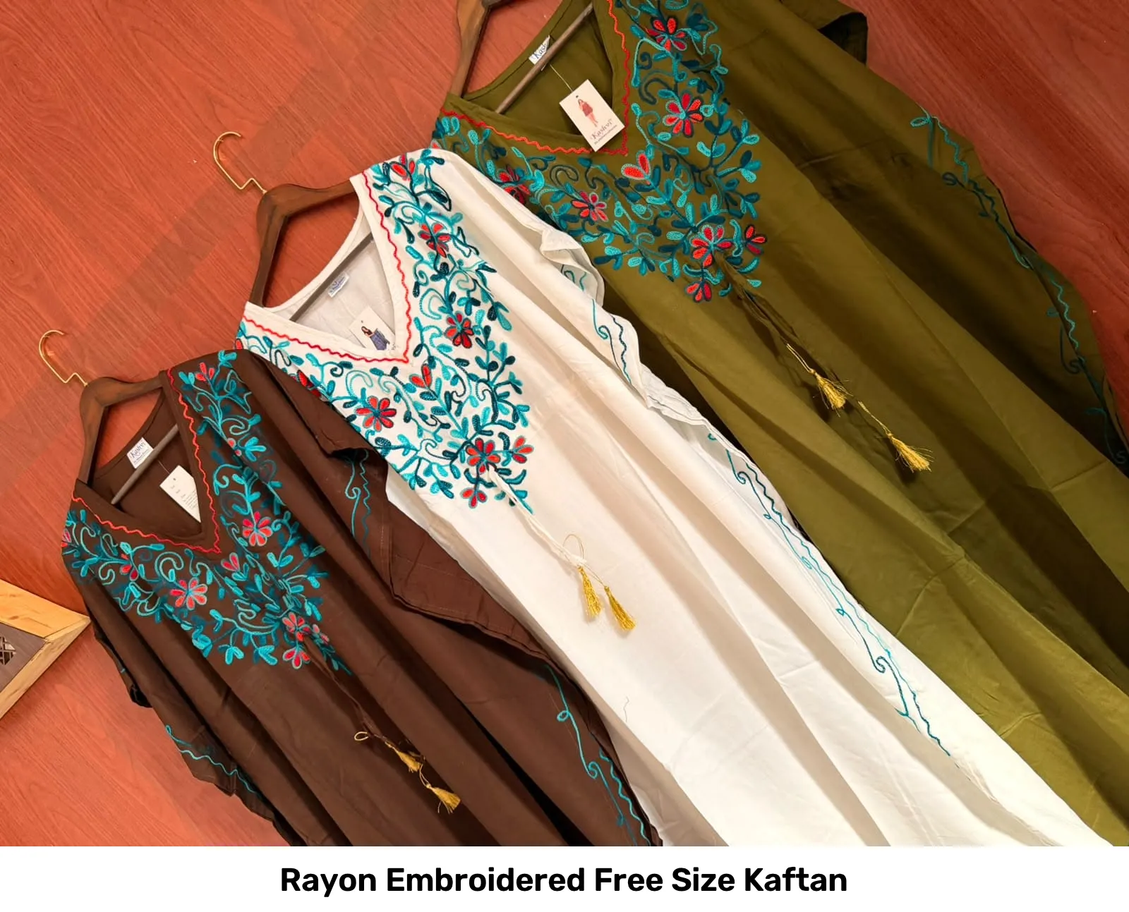 Rayon Embroidered Free Size Kaftan 2