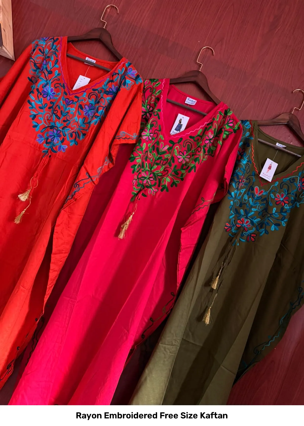 Rayon Embroidered Free Size Kaftan 4