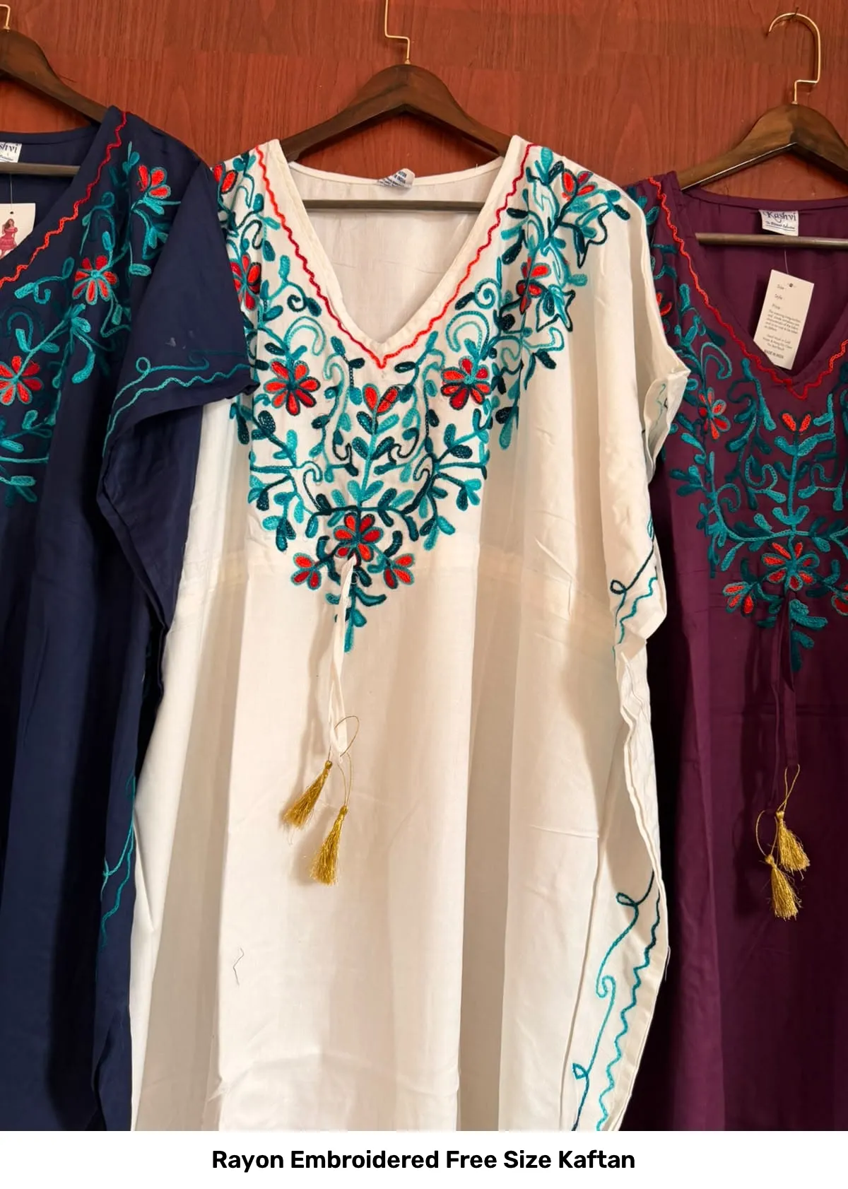 Rayon Embroidered Free Size Kaftan 7