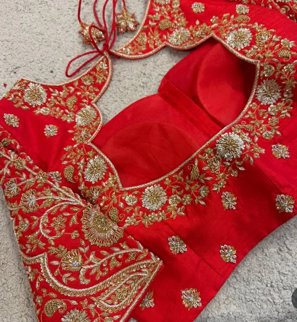 Red Bridal Maggam Work Blouse