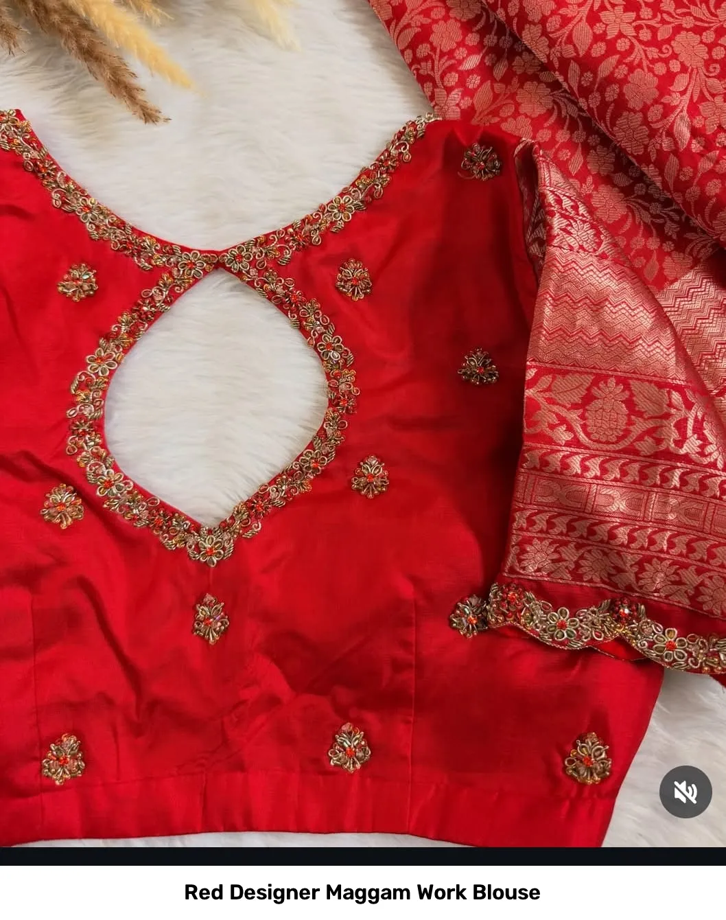 Red Designer Maggam Work Blouse 2