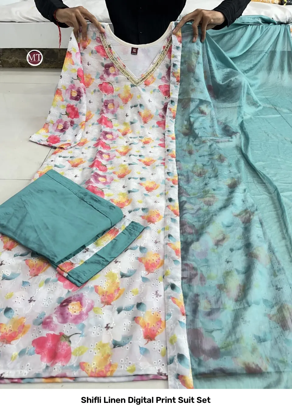 Shifli Linen Digital Print Suit Set 7