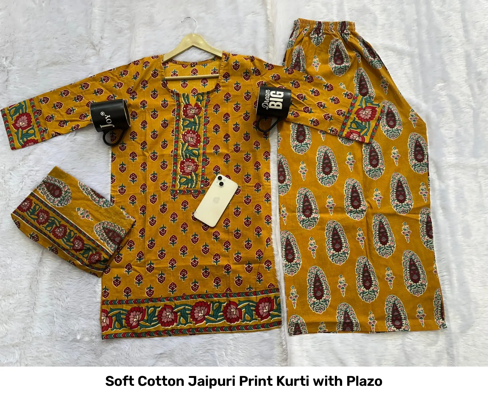 Soft Cotton Jaipuri Print Kurti with Plazo 2