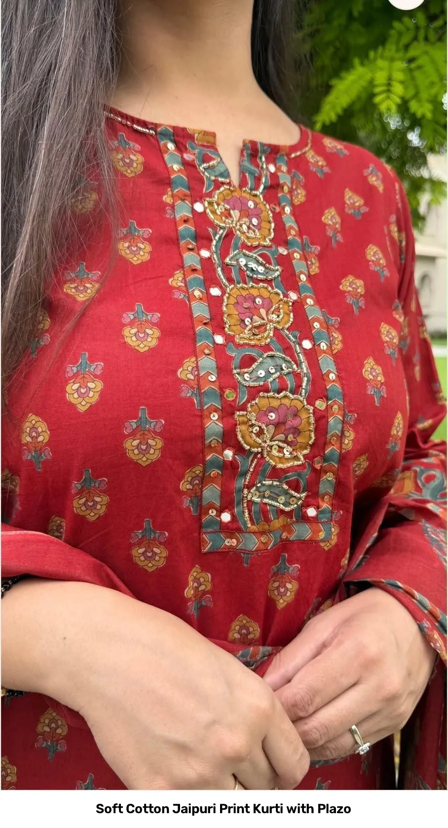 Soft Cotton Jaipuri Print Kurti with Plazo 4