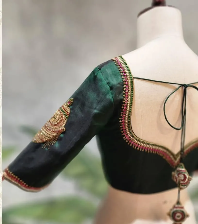 Traditional Conch Motif Aari Work Blouse