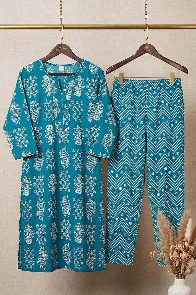 Wholesale Jaipuri Discharge Print Cotton Kurti Pant Set (Sizes S–4XL) – Pocket Kurti & Miyani Comfort Fit Trouser