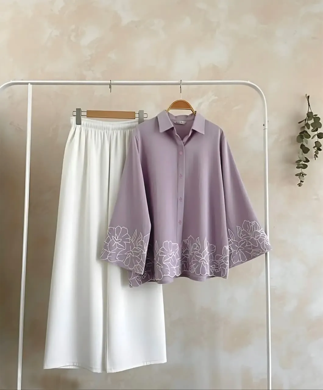 Women's Designer Embroidered Shirt with Stretchable Palazzo Set